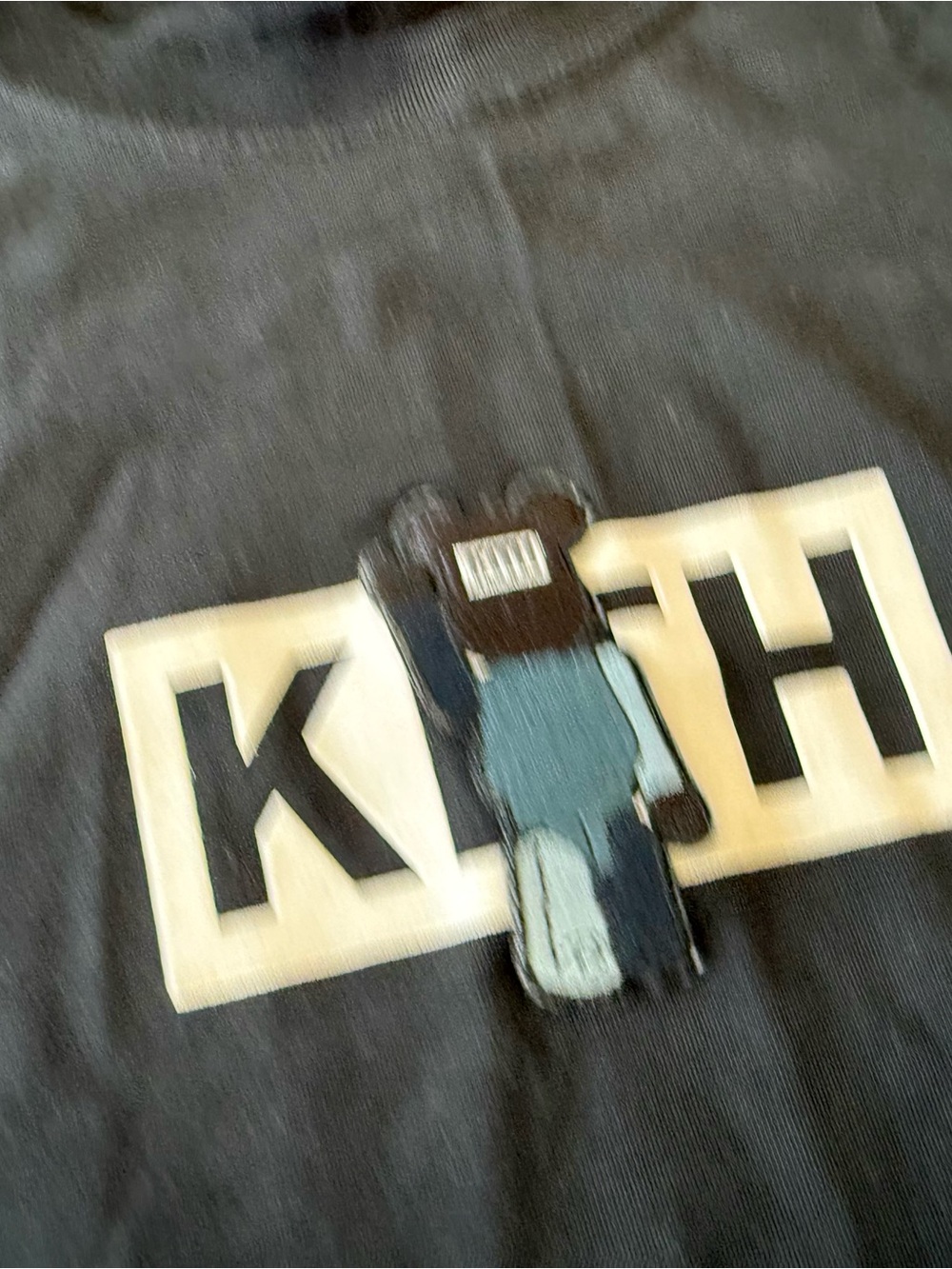 Kith Black Crewneck Tee with Striped Neck Tag - Picture 2 of 4